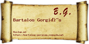 Bartalos Gorgiás névjegykártya